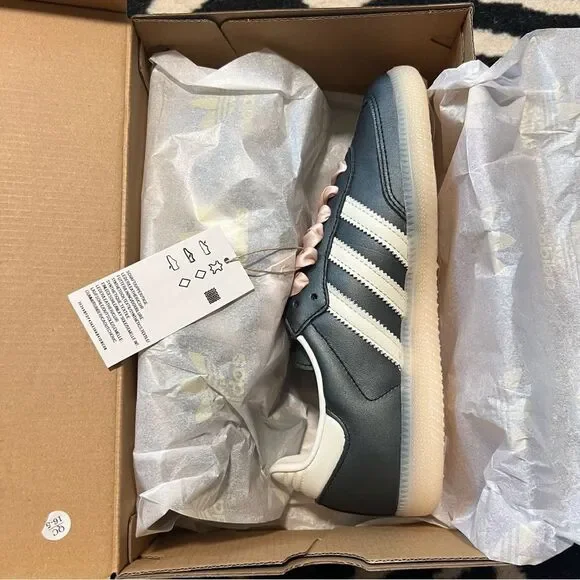 NWT Adidas Samba OG W Sneakers Black Pink Size Women’s 8.5 - Picture 3 of 13